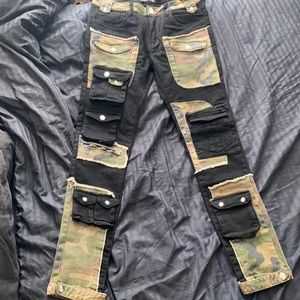 Cargo Denim / Black Camo Jeans - Mens